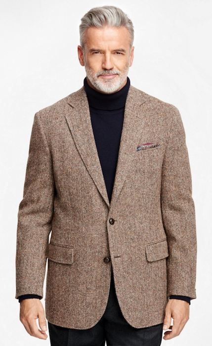 Madison Fit Harris Tweed Brown Herringbone Sport Coat